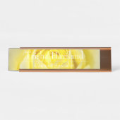 Plaque de bureau - Dessin de rose jaune HAMbyWG (Devant)