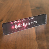 Plaque de bureau du nom Fireworks (Taille)