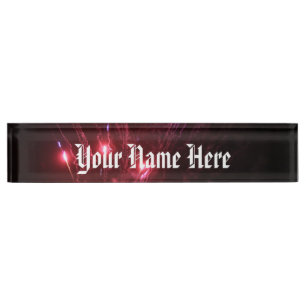 Plaque de bureau du nom Fireworks