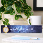 Plaque de bureau élégante moderne bleu marine