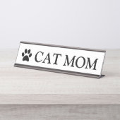 Plaque de bureau empreinte de patte de chat maman (Devant)