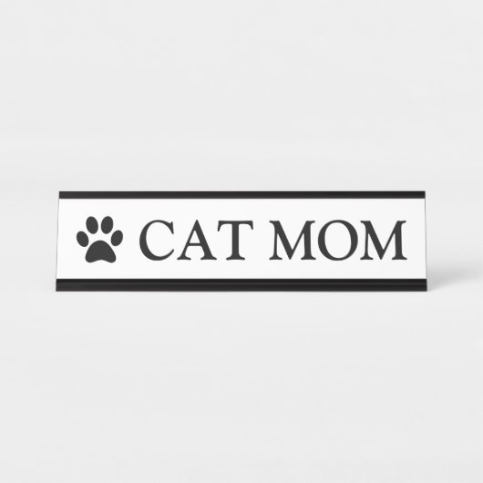 Plaque de bureau empreinte de patte de chat maman (Devant)