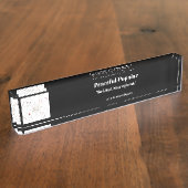 Plaque de bureau en acrylique noir paisible/popula (Taille)