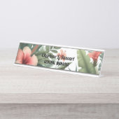Plaque de bureau en hibiscus à feuillage tropical (Devant)
