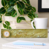 Plaque de bureau en marbre à l'ancienne avec horlo