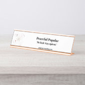 Plaque de bureau en or rose paisible/populaire (Devant)