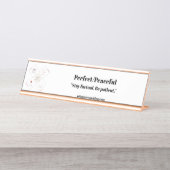 Plaque de bureau en or rose Parfait/Paisible (Devant)