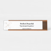 Plaque de bureau en or rose Parfait/Paisible (Devant)
