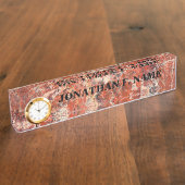 Plaque de bureau en pierre de jaspe orange avec ho (Taille)