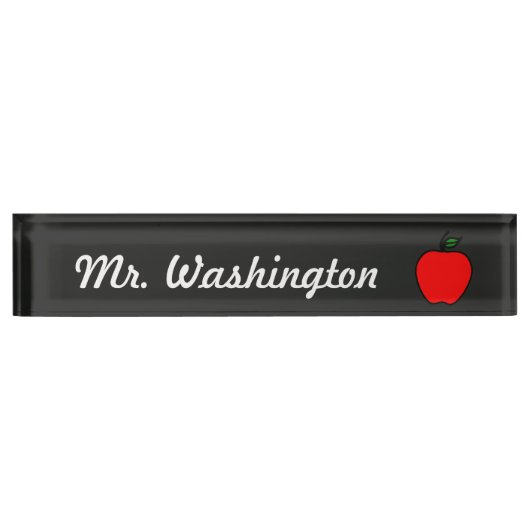 Plaque de bureau enseignant tableau Apple Cadeau (Devant)
