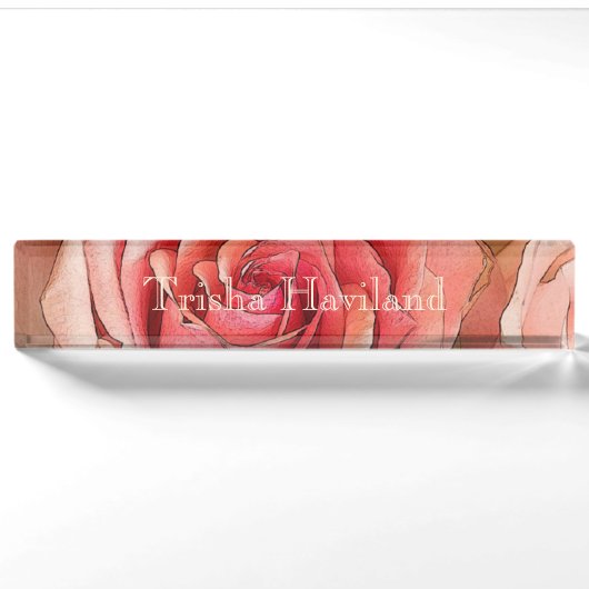Plaque de bureau HAMbyWG - Rose pêche (Devant)