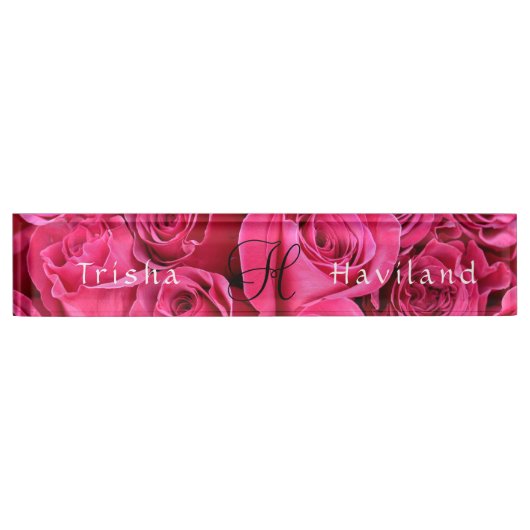 Plaque de bureau HAMbyWG - Roses roses (Devant)