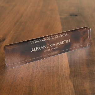 Plaque de bureau Marron Tons Terre Professionnel