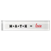 Plaque de bureau Math Égal Amour (Devant)
