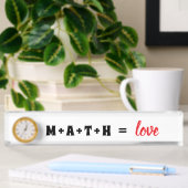 Plaque de bureau Math Égal Amour Horloge