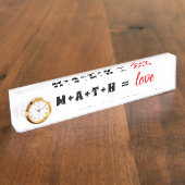 Plaque de bureau Math Égal Amour Horloge (Taille)