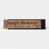 Plaque de bureau moderne en grain de bois rustique (Devant)