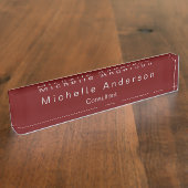 Plaque de bureau moderne Red Consultant tendance (Taille)