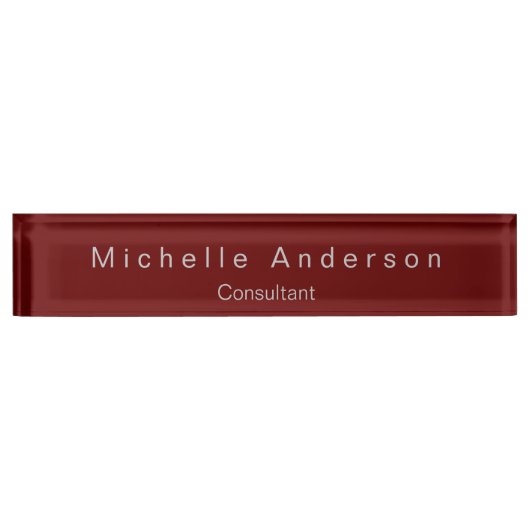 Plaque de bureau moderne Red Consultant tendance (Devant)