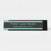 Plaque de bureau moderne teal turquoise (Devant)