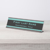 Plaque de bureau moderne teal turquoise (Devant)