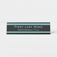 Plaque de bureau moderne teal turquoise