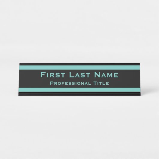 Plaque de bureau moderne teal turquoise (Devant)