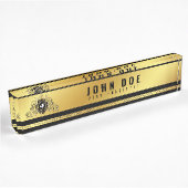 Plaque de bureau Noir Or avec Monogramme