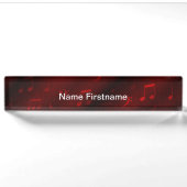 plaque de bureau notes de musique rouges (Devant)