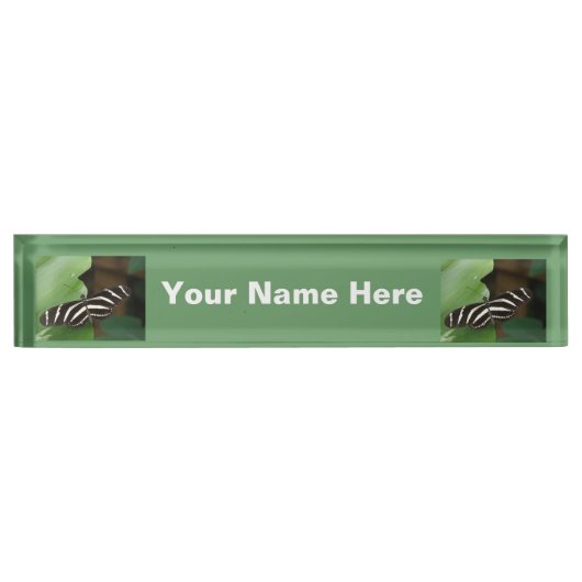 Plaque de bureau Papillon Longwing Zèbre Assez (Devant)