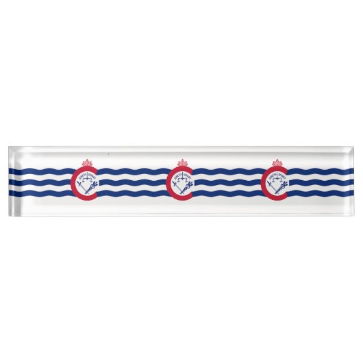 Plaque de bureau patriotique avec Drapeau de Cinci (Devant)