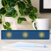 Plaque de bureau patriotique avec drapeau de Macéd