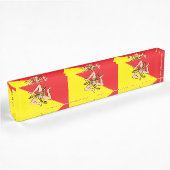 Plaque de bureau patriotique avec Drapeau de Sicil
