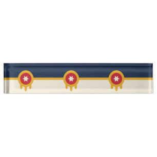 Plaque de bureau patriotique avec Drapeau de Tulsa