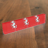 Plaque de bureau patriotique avec Drapeau du comté (Taille)