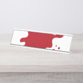 Plaque de bureau personnalisable rouge tomate avec (Devant)