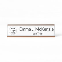 Plaque de bureau personnalisée avec logo et nom po