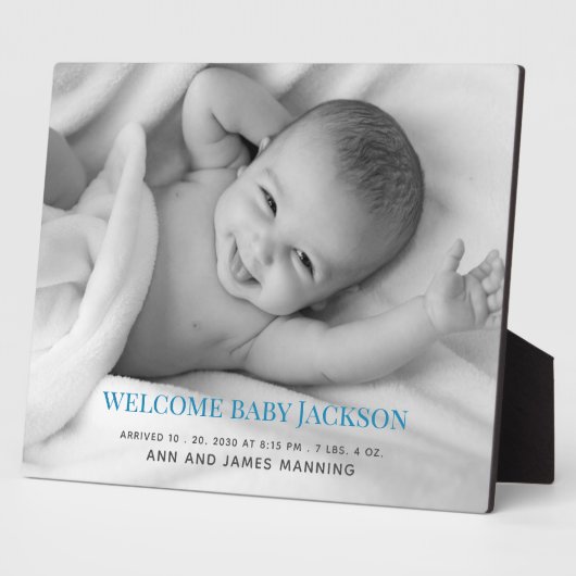 Plaque de bureau personnalisée avec photo de bébé (Côté)