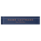 Plaque de bureau personnalisée bleu marine minimal (Devant)