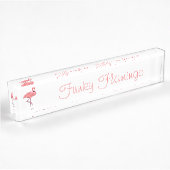 Plaque de bureau personnalisée Flamant Funky