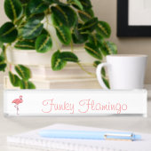 Plaque de bureau personnalisée Flamant Funky