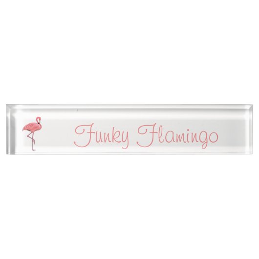Plaque de bureau personnalisée Flamant Funky (Devant)