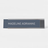 Plaque de bureau personnalisée Navy et argent mode (Devant)