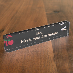 Plaque de bureau pour enseignant – Noir personnali