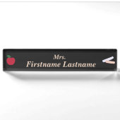 Plaque de bureau pour enseignant – Noir personnali (Devant)