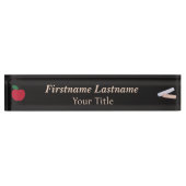 Plaque de bureau pour enseignant – Noir personnali (Devant)