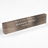 Plaque de Bureau Professionnel en Métal Bronze Bru
