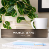 Plaque de Bureau Professionnel en Métal Bronze Bru