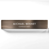 Plaque de Bureau Professionnel en Métal Bronze Bru (Devant)