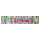 Plaque de bureau rose et vert Vortex (Devant)